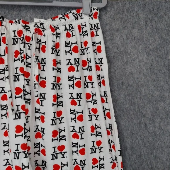 I Love NY Men Pajama Pants L Drawstring Graphic All Over‎ Logo Nostalgic - Picture 3 of 10